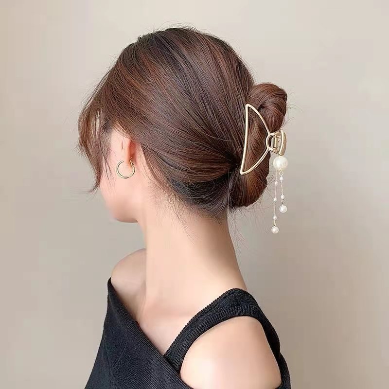 Best Metal Bow Pearl Pendant Hair Clip