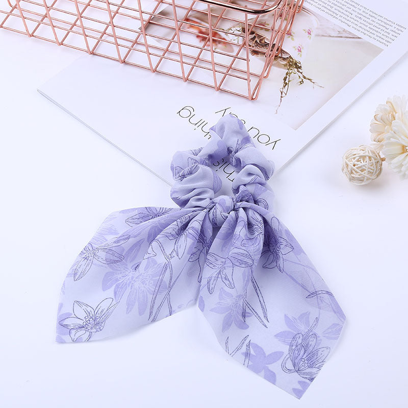 Pearl Pendant Large Intestine Scrunchies Hair Knot Knotted Big Bow Hair Rope