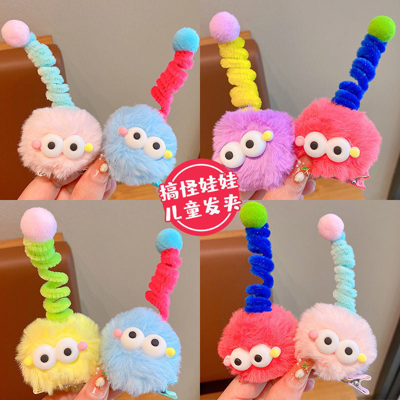 Cute Fluffy Funny Barrettes Cartoon Stereo