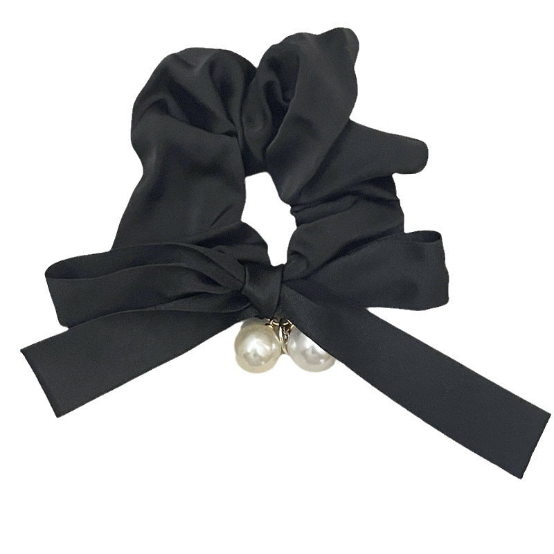 Pearl Bow Large Intestine Hair Ring High Sense