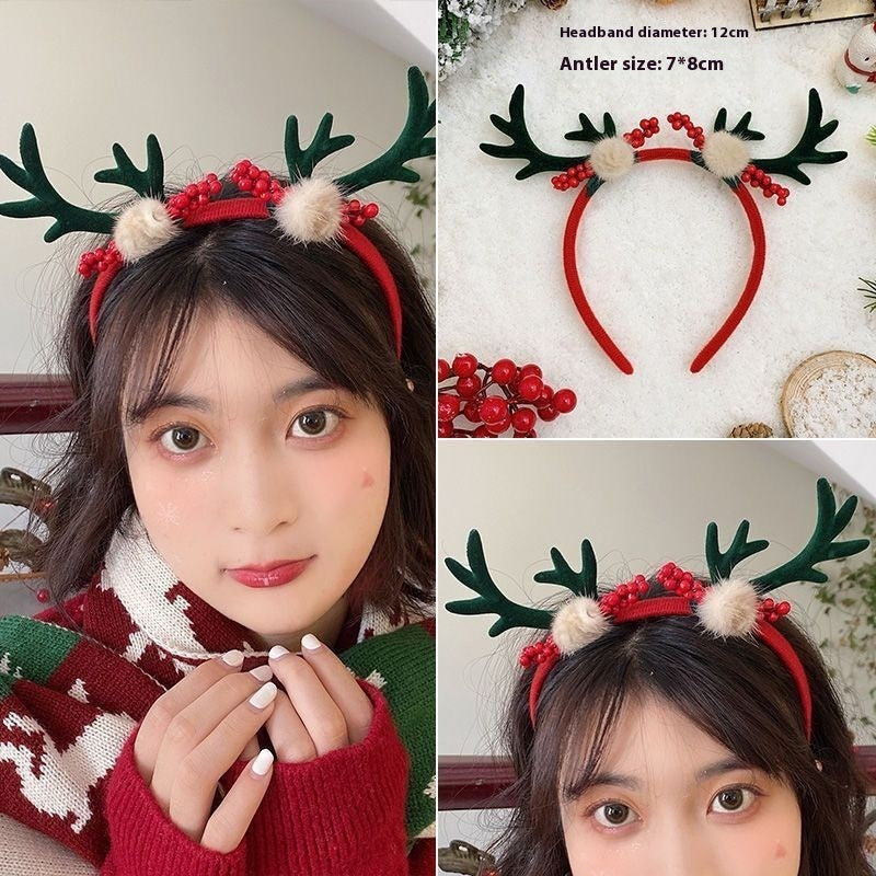 Christmas Mori Style Small Antlers Headband Hair Clip Headdress Dress Up Ornament