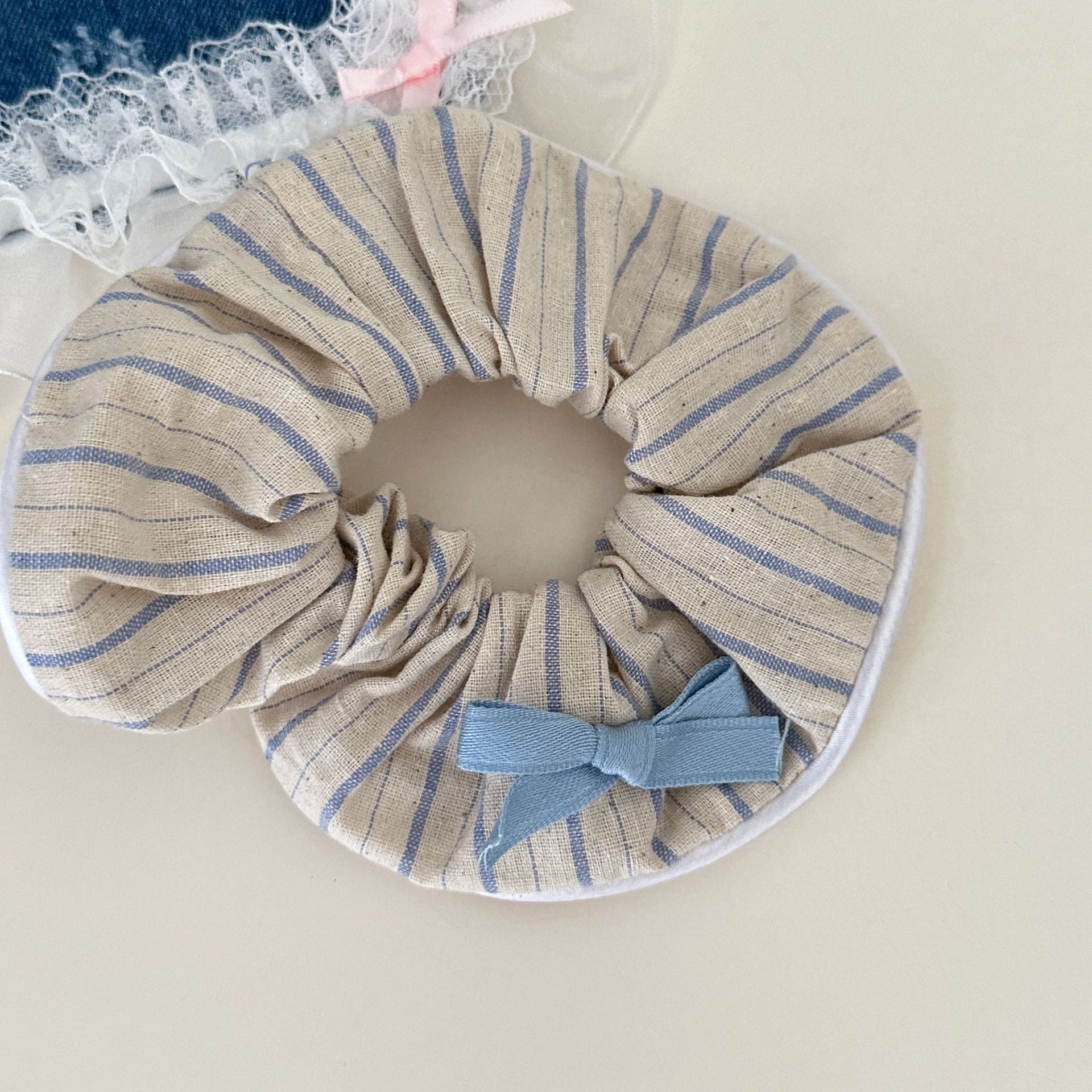Sweet Floral Plaid Large Intestine Hair Ring Stripe Hair Ring Hair Rope Hair Accessories