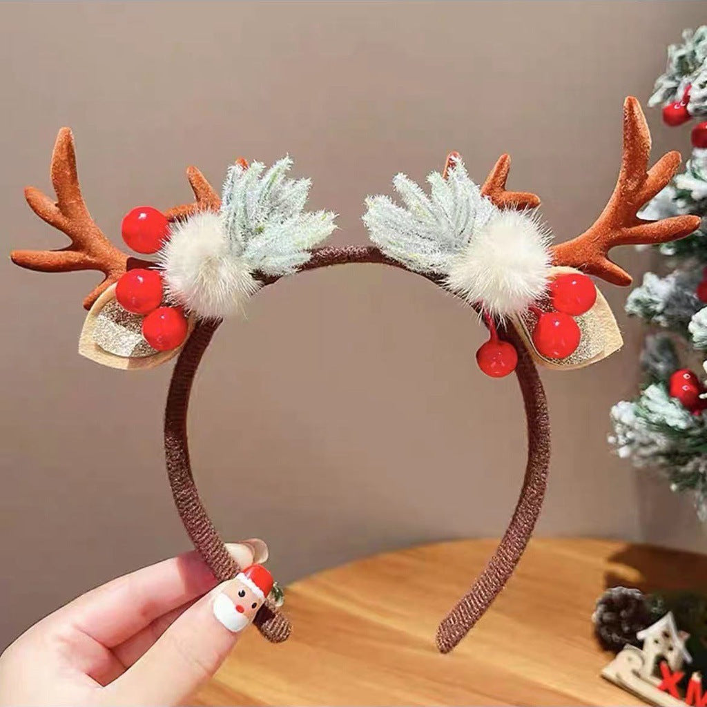 Christmas Mori Style Small Antlers Headband Hair Clip Headdress Dress Up Ornament
