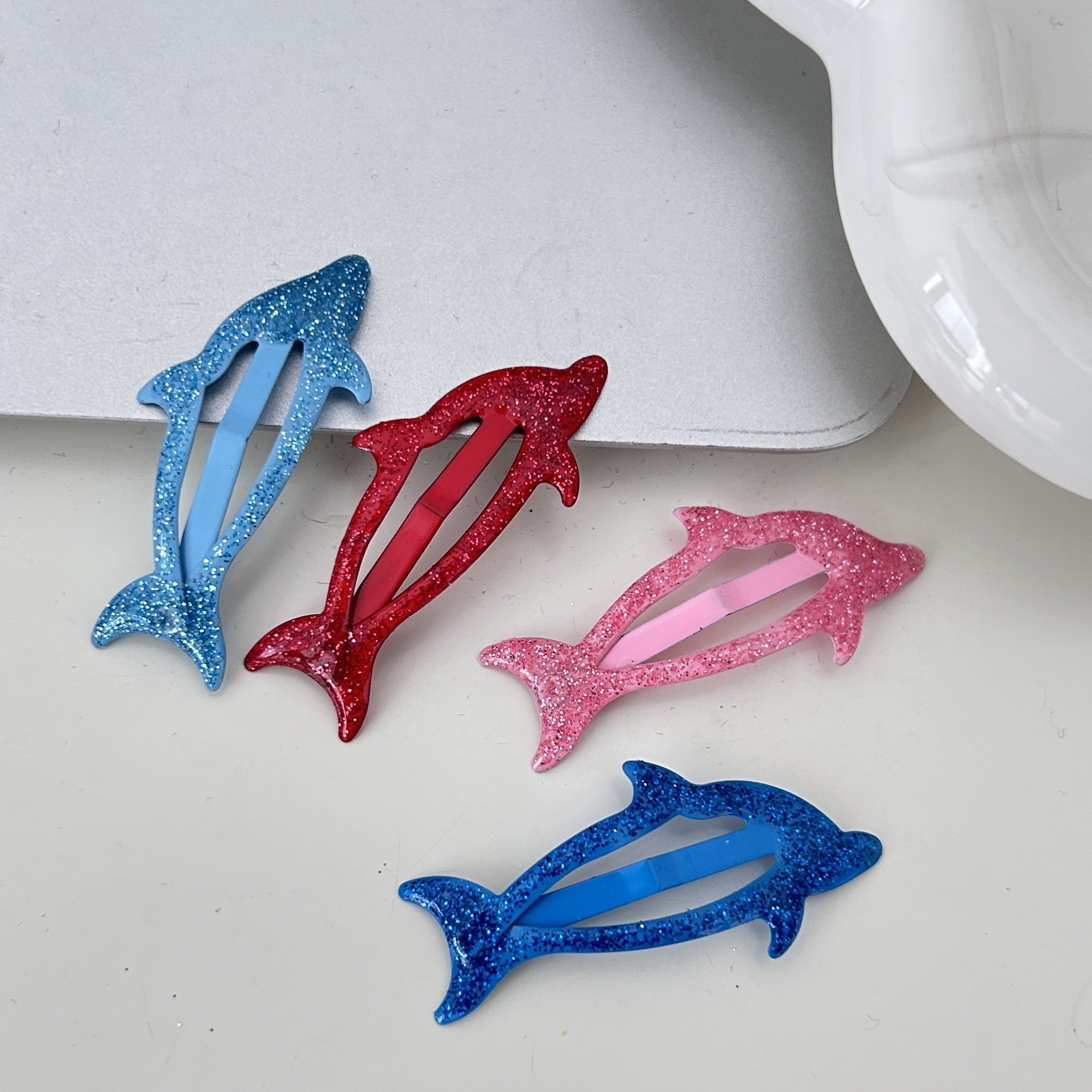 Oil Dripping Dolphin BB Clip Ins Simple Girl Heart Romantic Barrettes