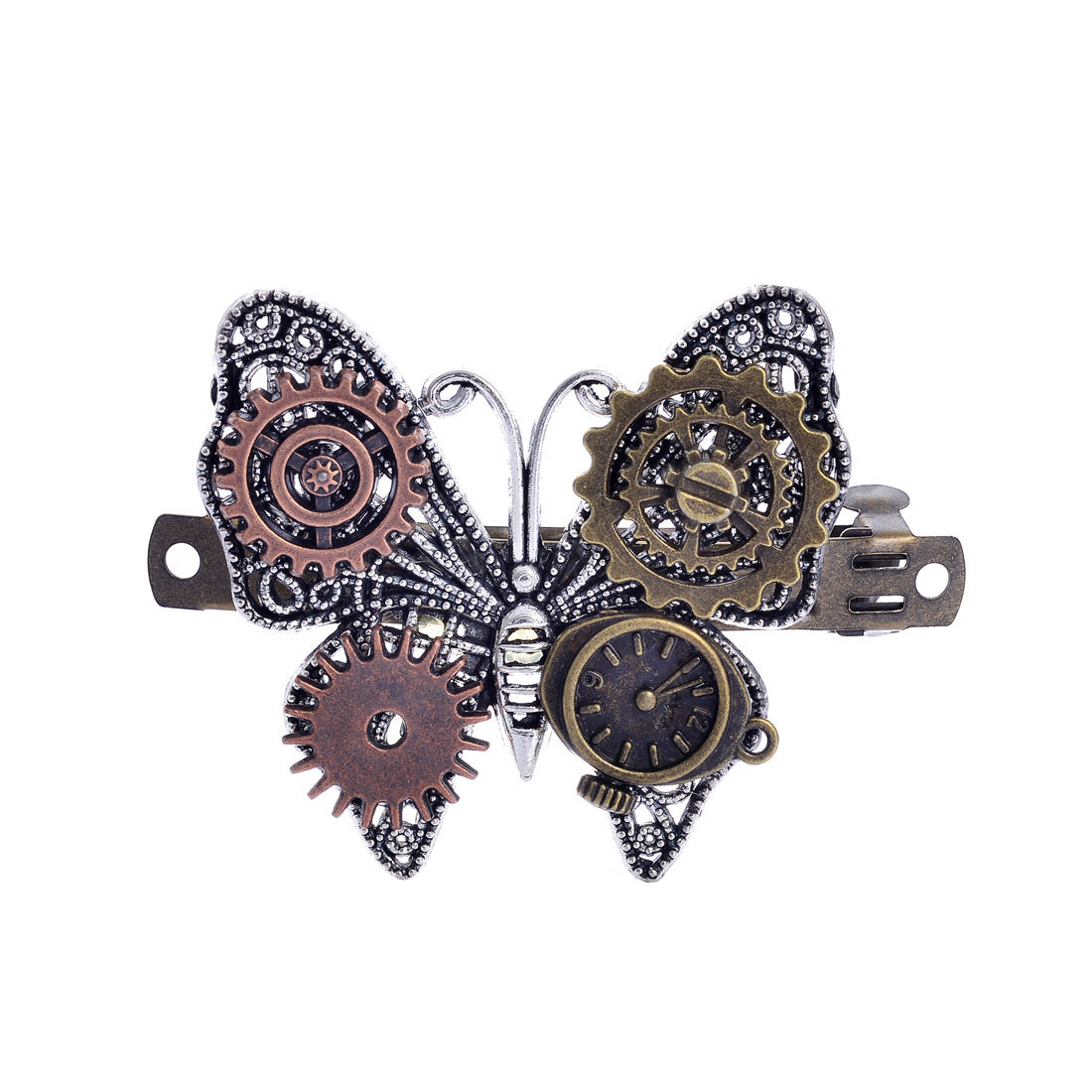 Best Steampunk Gear Alloy Butterfly Spring Clip Barrettes